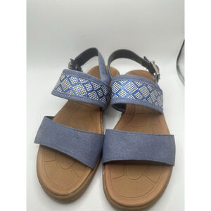BOC Born Concept 7M Sandals Womens Jorunn Open Toe Slingback Blue Denim Flats
